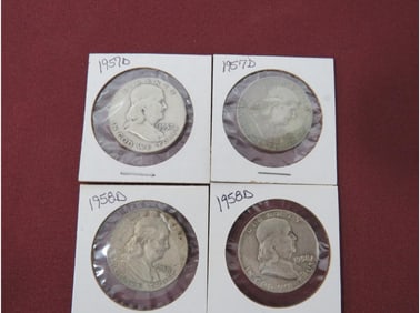 (4) Franklin Half Dollar