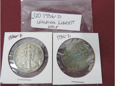 (2) 1936-D Walking Liberty Half
