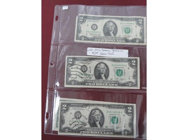 (4) 1976 Federal Reserve $2.00 Green Seal