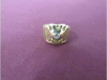 32-Degree Masonic Gold Ring with Diamond