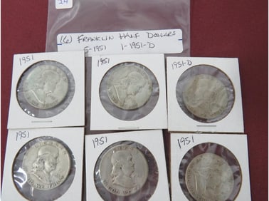 (6) Franklin Half Dollar