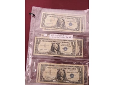 (12) 1957 A-B Silver Certificates Blue Seal