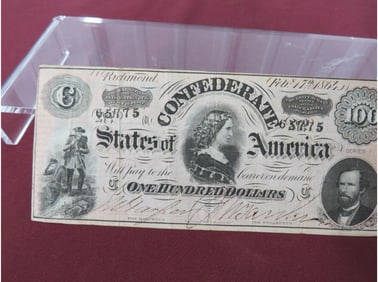 1864 Confederate States $100 - Richmond