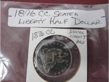 1876 CC Seated Liberty Half Dollar