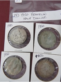 (4) 1950 Franklin Half Dollar