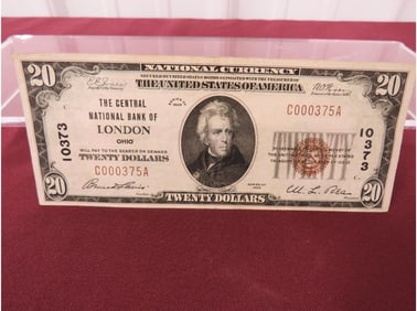 1929 $20.00 National Currency