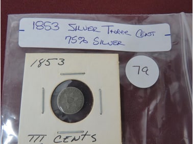1853 Silver Three Cent