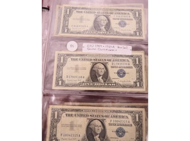 (12) 1951 & 1957 A Blue Seal Silver Certificates