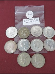 (10) 40% Silver Kennedy Halves