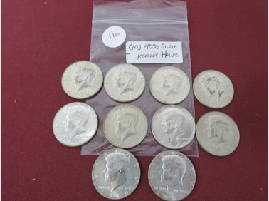 (10) 40% Silver Kennedy Halves