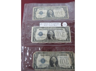 (3) 1928 A Silver Cert. $1.00