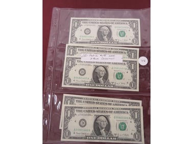 (5) 1969-D $1.00 Note