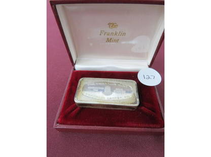 Franklin Mint Bar Solid Sterling Silver: 1000 Grains, 2.3 Ounces