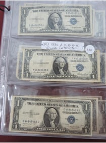 (12) 1935 A-D-E-G-H Silver Cert.