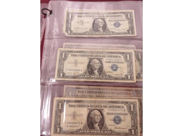 (4) 1934-B Series Blue Seal $5 Silver Cert.