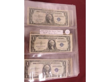 (12) 1935 B Silver Cert. $1.00 Blue Seal