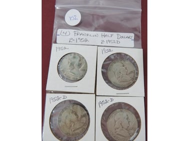 (4) Franklin Half Dollars