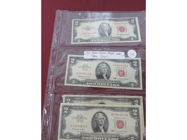 (4) 1963 & 1953 A $2 Note Red Seal