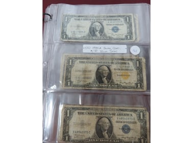 (12) 1935 A Silver Cert. $1.00 Blue Seal