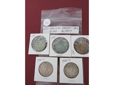 (5) Walking Liberty Half