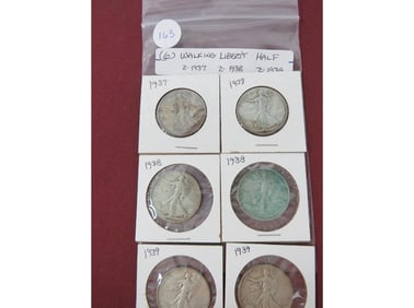 (6) Walking Liberty Half