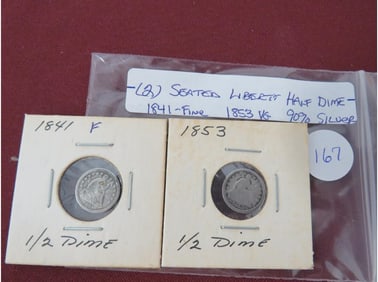 (2) Seated Liberty Half Dime