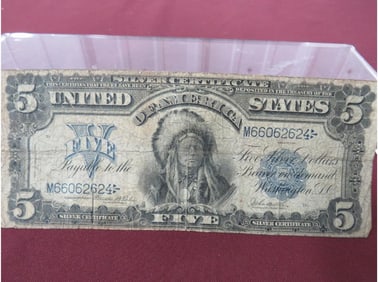 1899 - Indian Chief $5 Silver Cert.