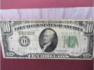 1928-B $10 Fed. Reserve Redeemable in Gold