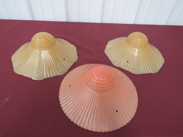 NOS 3-Hole Glass Ceiling Light Lamp Shades