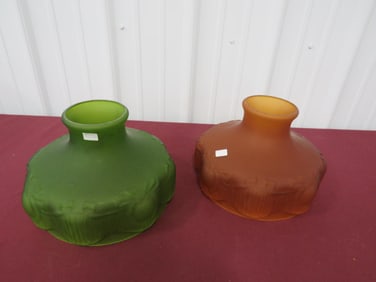 Aladdin Pair Satin Hurricane Lamps