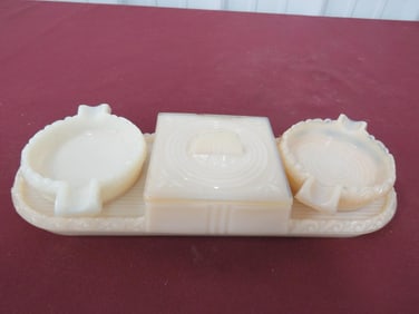 Aladdin Alacite Ashtray Set - Cigarette Box 4 Pc
