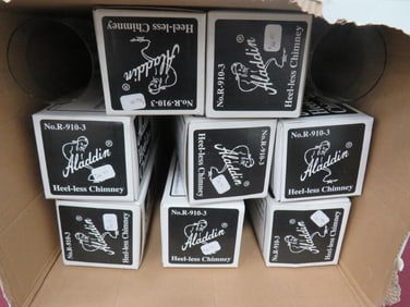 Aladdin NOS (10) R-910-9 Heel-less Chimneys