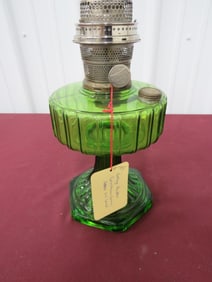 Aladdin Vintage Corinthian Green Oil Lamp
