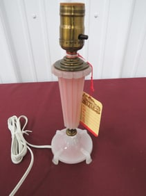 Aladdin Pink Fluted Satin Glass Table Lamp