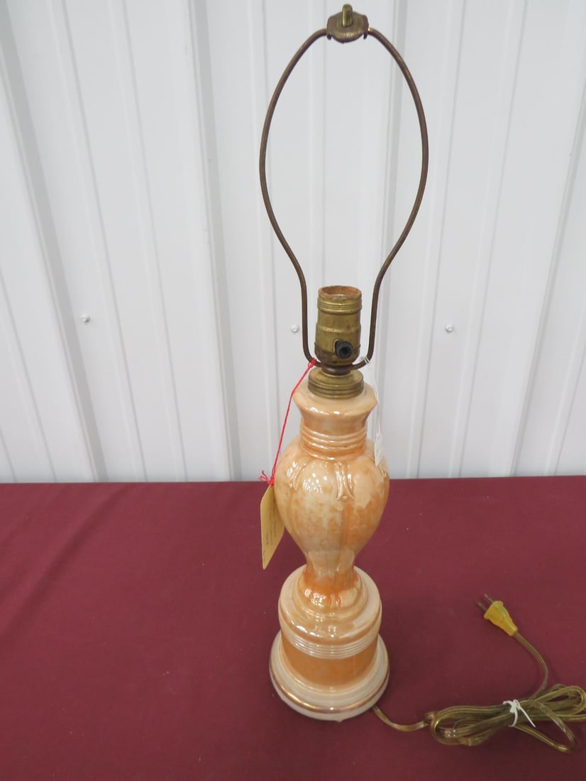 Aladdin Alacite Peach Lustreware Lamp: G-311