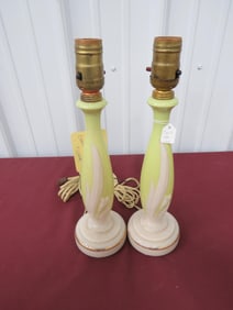 Aladdin Pair Lily of the Valley Dresser Lamps