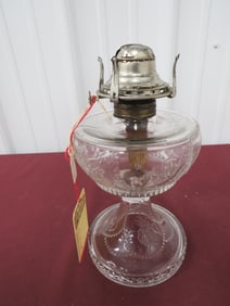 Green Town Glass Kerosene Lamp Wild Rose Bow Knot
