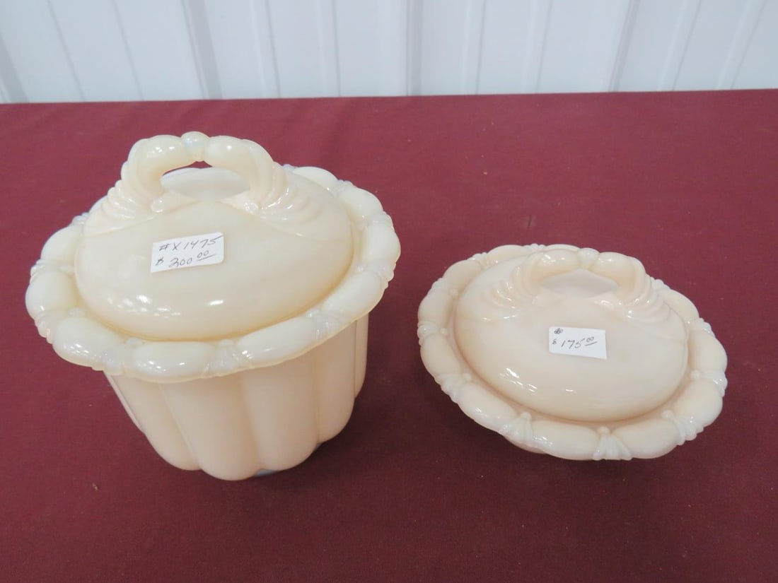 Aladdin Alacite (2) Powder Jars w/Lids (1 of 4)