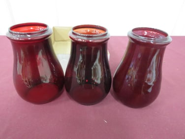 (3) Railroad Globes Lantern Red