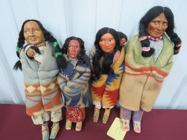 4 Skookum Indian Dolls