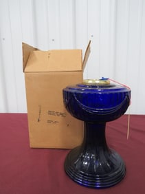 Aladdin Lincoln Drape Cobalt Blue Oil Lamp NOS Ori