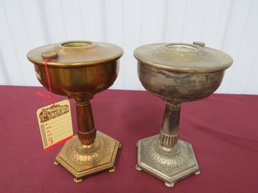 (2) GWTW Banquet Parlor Oil Lamps Metal