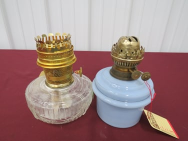 (2) Aladdin Closed Oil Lamp Dump-Inlo Powder Blue