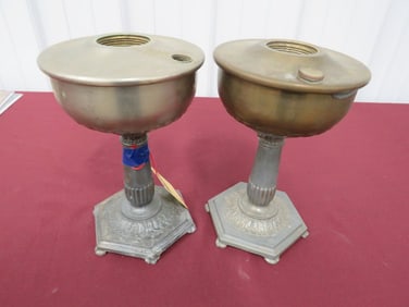(2) Aladdin Metal Oil Lamp Bases
