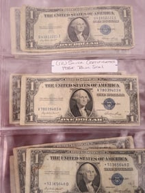(12) Silver Certificates 1935E Blue Seal