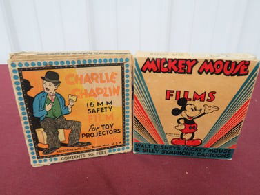 (2) 16mm Films Charlie Chaplin + Mickey