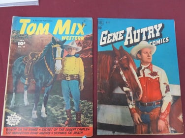 (2) Comics Gene Autry #27-1949, Tom Mix #19-1948