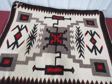 Vintage Storm Pattern Weaving Rug