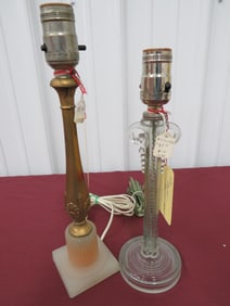 Aladdin Crystal Stick Lamp + 1935 Brass Candle Sticks