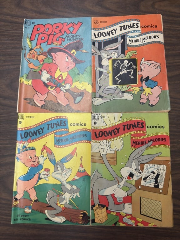 (4) Looney Tunes Merrie Melodies Comics: Looney Tunes Merrie Melodies #82 - 1948, #98 - 1949, #72 - 1947, #241 - 1949